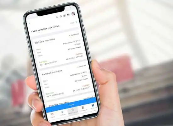 Desk booking on the Mobile App