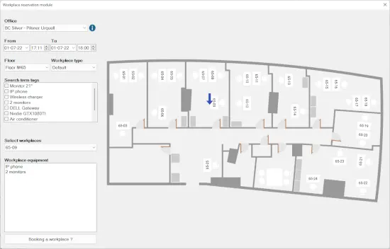 Outlook plugin for desk booking