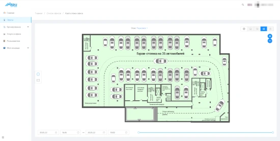 Web portal with parking booking system